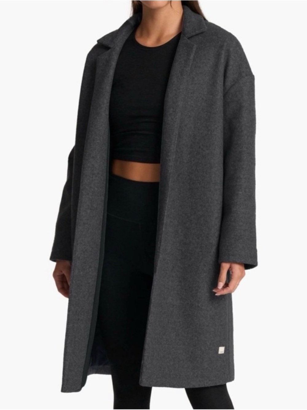 Vuori Charcoal Gray Open-Front Trench Coat, Size - Large, BNWT